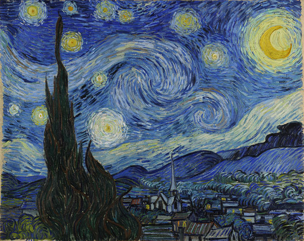 تابلو شب پرستاره Starry Night اثر ون گوگ (کیفیت چاپ بسیار بالا)